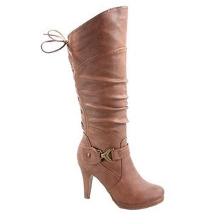 👠Cute brown heeled boots